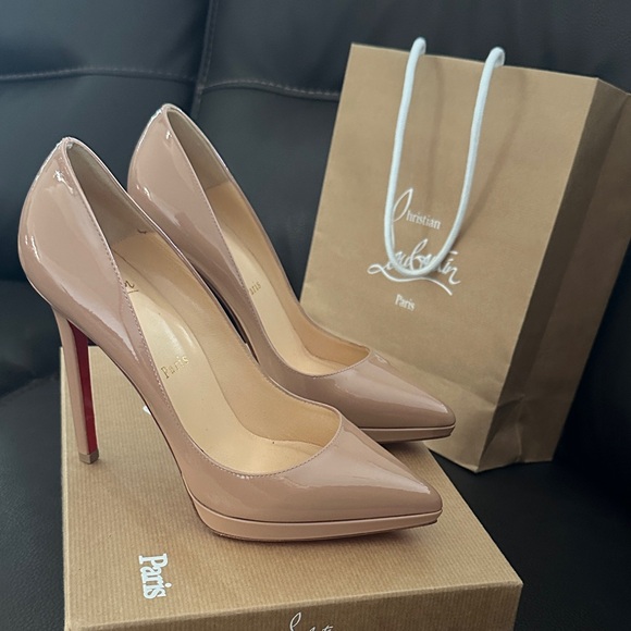 Christian Louboutin Shoes - Christian Louboutin Nude Pigalle Plato Heels